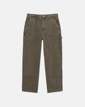 Stussy Arbeits Pant Canvas Hose Herren Olivgrün Österreich | UKD-9601