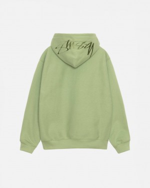 Stussy Back Hood Applique Hood Sweatshirts Herren Grün Österreich | APW-1942