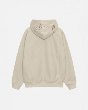 Stussy Back Hood Applique Hood Sweatshirts Herren Khaki Österreich | EPZ-4266