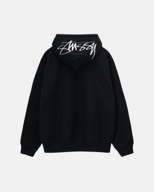 Stussy Back Hood Applique Hoodie Hoodie Damen Schwarz Österreich | PZK-9331