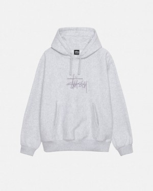 Stussy Basic Applique Hoodie Hoodie Damen Grau Österreich | RKE-8273