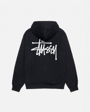 Stussy Basic Stüssy Pigment Dyed Hoodie Hoodie Herren Schwarz Österreich | JQE-2142