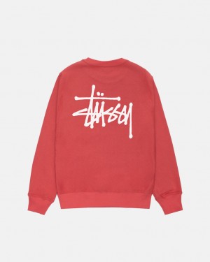 Stussy Basic Stussy Crew Sweatshirts Herren Rot Österreich | PCC-3807