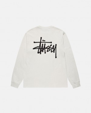 Stussy Basic Stussy LS Tee Pigment Dyed Tees Herren Beige Österreich | IQW-1268