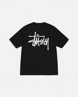 Stussy Basic Stussy Pigment Dyed Tee Tees Herren Schwarz Österreich | DPF-9552