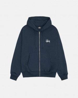 Stussy Basic Stussy Zip Hoodie Hoodie Damen Navy Österreich | VHF-5328