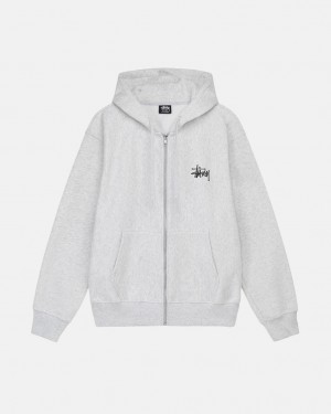 Stussy Basic Stussy Zip Hoodie Hoodie Herren Grau Österreich | TMK-2528