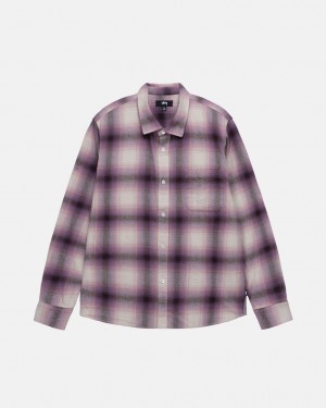 Stussy Bay Plaid Shirt Hemd Damen Bordeaux Österreich | KQJ-3194