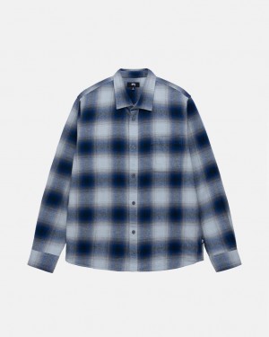 Stussy Bay Plaid Shirt Hemd Damen Navy Österreich | RKX-5531