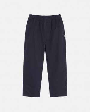 Stussy Beach Pant Brushed Baumwoll Hose Herren Navy Österreich | CEN-2320