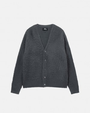 Stussy Brushed Cardigan Pullover Damen Charcoal Österreich | FCY-8115