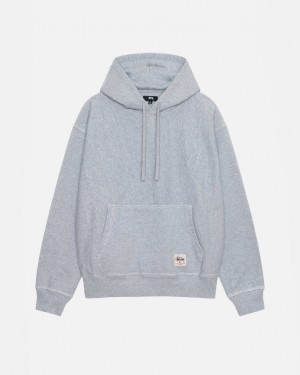 Stussy Contrast Stitch Label Hoodie Hoodie Herren Grau Österreich | AAJ-5118