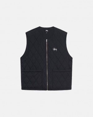 Stussy Diamond Gesteppt Vest Weste Damen Schwarz Österreich | MPS-7490