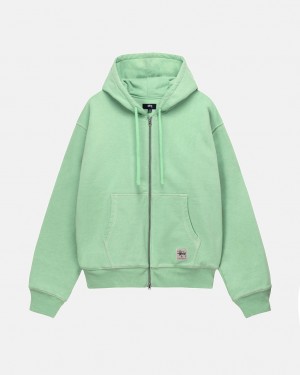 Stussy Double Face Label Zip Hoodie Hoodie Herren Grün Österreich | FCX-1278