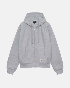 Stussy Double Face Label Zip Hoodie Hoodie Damen Grau Österreich | ABW-1109