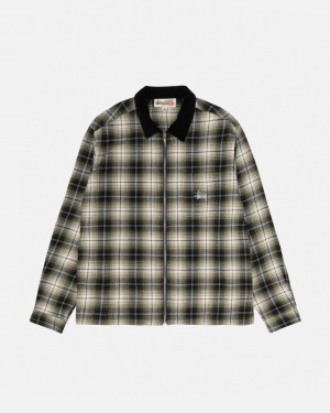 Stussy Frank Plaid Zip Shirt Hemd Damen Dunkelgrau Österreich | MXG-2903