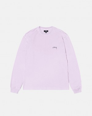 Stussy Lazy Ls Tee Oberteile Herren Lila Österreich | TQJ-5002