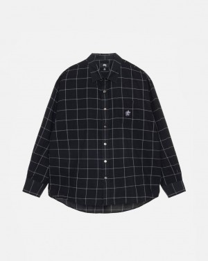 Stussy Light Weight Klassische Shirt Hemd Herren Schwarz Österreich | GBY-9945