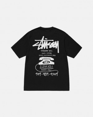 Stussy Old Phone Tee Pigment Dyed Tees Damen Schwarz Österreich | SJI-8028