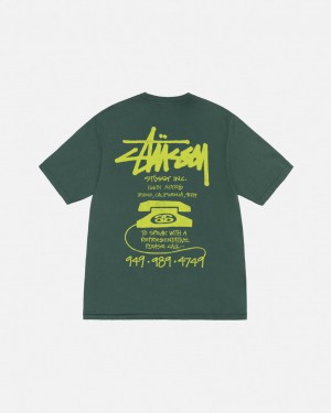 Stussy Old Phone Tee Pigment Dyed Tees Damen Grün Österreich | BZK-1844