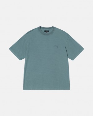 Stussy Pig. Dyed Inside Out Crew Tees Herren Türkis Österreich | LRK-1008