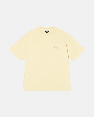 Stussy Pig. Dyed Inside Out Crew Tees Herren Gelb Österreich | DSQ-0221