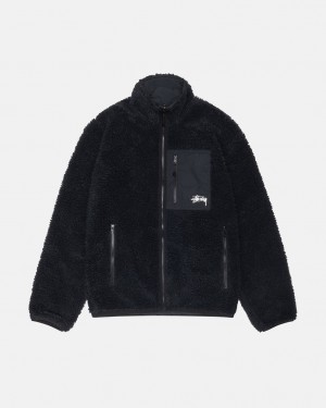 Stussy Sherpa Reversible Jacket Jacken Damen Schwarz Österreich | EJP-6406