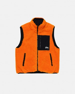 Stussy Sherpa Reversible Vest Weste Damen Gelb Österreich | HFL-8441