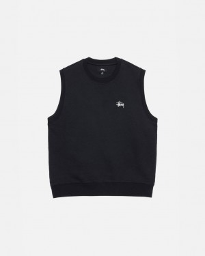 Stussy Stock Fleece Vest Sweatshirts Damen Schwarz Österreich | DYT-4502