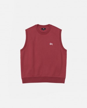 Stussy Stock Fleece Vest Sweatshirts Damen Bordeaux Österreich | YYQ-0326