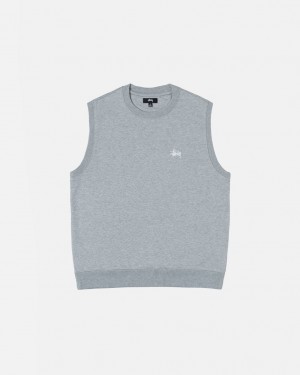 Stussy Stock Fleece Vest Sweatshirts Damen Grau Österreich | VSX-4234