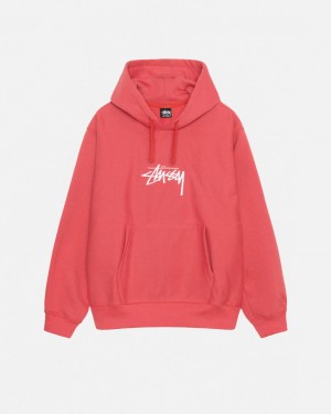 Stussy Stock Logo Applique Hood Sweatshirts Herren Rot Österreich | IQG-1341