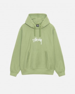 Stussy Stock Logo Applique Hood Sweatshirts Damen Grün Österreich | FVT-6981