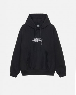 Stussy Stock Logo Applique Hoodie Hoodie Damen Schwarz Österreich | SYG-8098