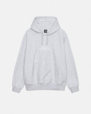 Stussy Stock Logo Applique Hoodie Hoodie Herren Grau Österreich | KCX-3879