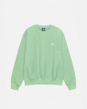 Stussy Stock Logo Crew Sweatshirts Damen Grün Österreich | NPB-8400