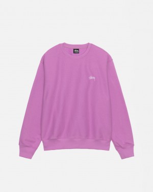 Stussy Stock Logo Crew Sweatshirts Damen Lila Österreich | TUD-3886