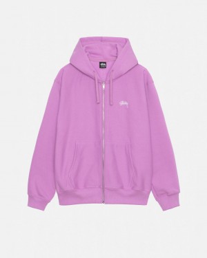 Stussy Stock Logo Zip Hood Sweatshirts Damen Lila Österreich | TXR-5793