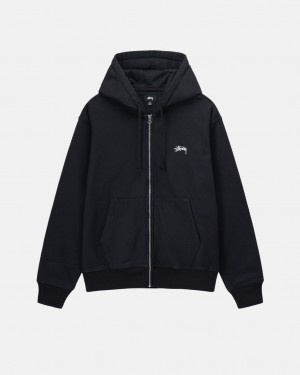 Stussy Stock Logo Zip Hoodie Hoodie Damen Schwarz Österreich | UOV-9966