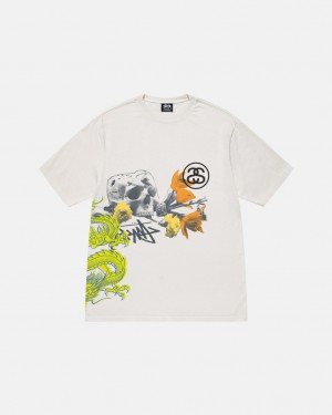 Stussy Strike Pigment Dyed Tee Tees Damen Beige Österreich | BVT-7955