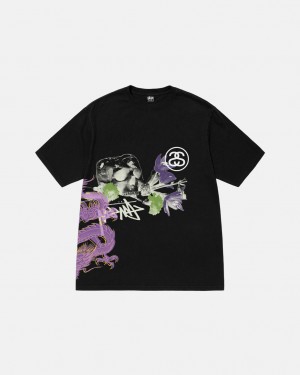 Stussy Strike Pigment Dyed Tee Tees Damen Schwarz Österreich | DMW-7466