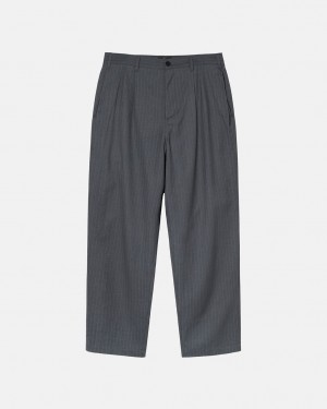 Stussy Stripe Volume Falten Trouser Hose Herren Grau Österreich | QXT-5093