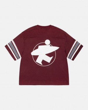 Stussy Surfman Mesh Football Jersey Oberteile Herren Bordeaux Österreich | PAL-7661