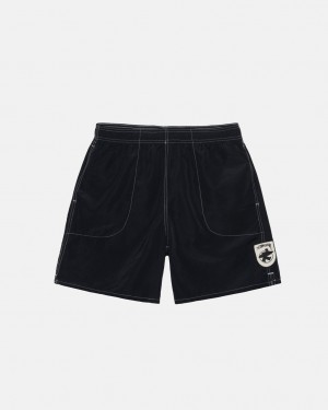 Stussy Surfman Patch Wasser Kurzes Bademode Herren Schwarz Österreich | YMP-0112