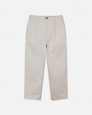 Stussy Twill Volume Falten Trouser Hose Herren Beige Österreich | TUM-7807