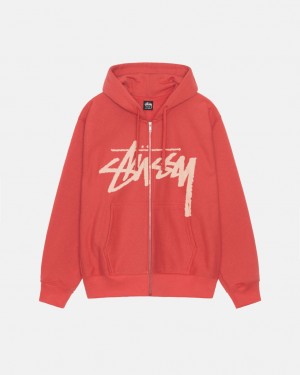 Stussy Venus Zip Hood Sweatshirts Damen Rot Österreich | XJH-2112