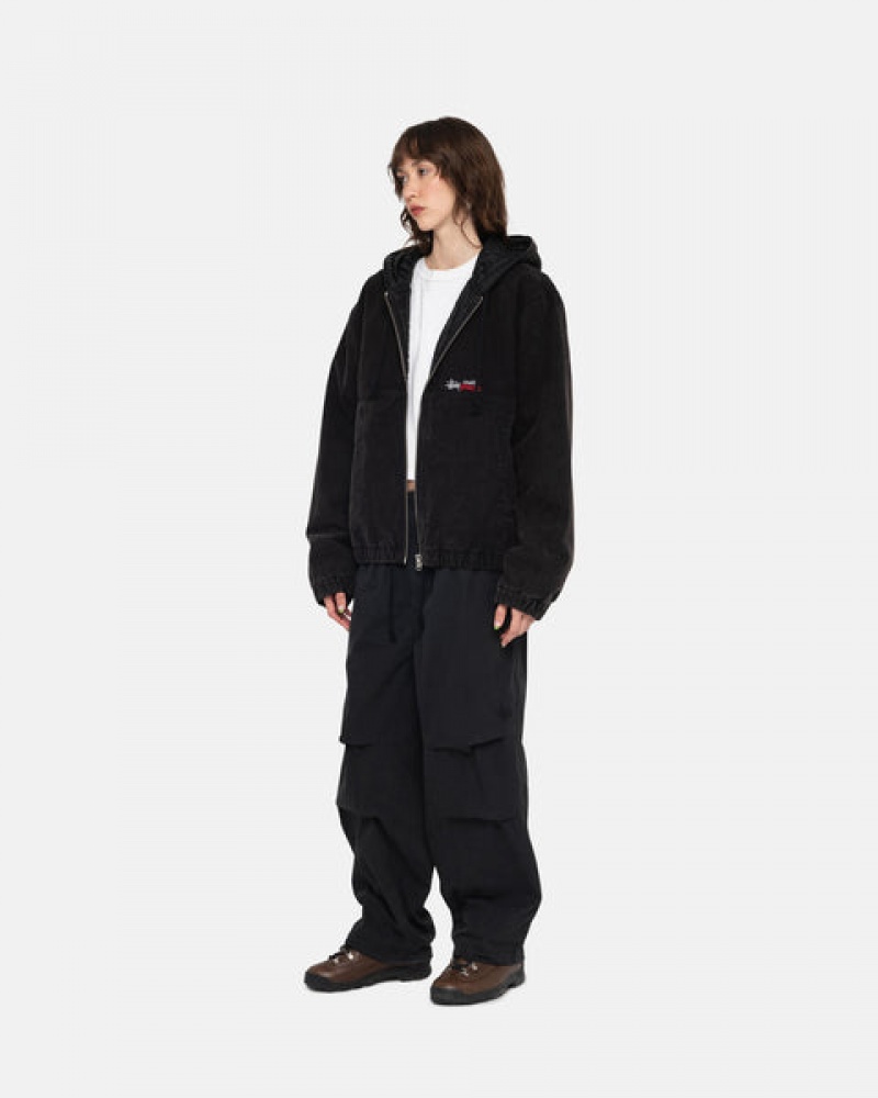 Stussy Arbeits Jacket Insulated Canvas Jacken Damen Schwarz Österreich | NHV-9719