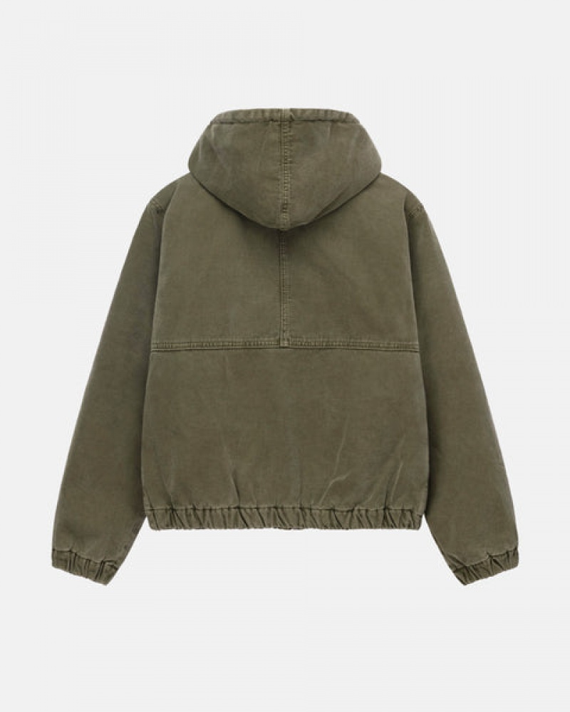 Stussy Arbeits Jacket Insulated Canvas Jacken Damen Olivgrün Österreich | JKP-2974