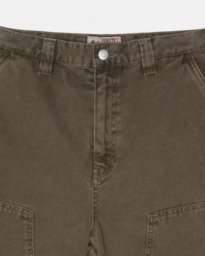 Stussy Arbeits Pant Canvas Hose Damen Olivgrün Österreich | CTT-8203