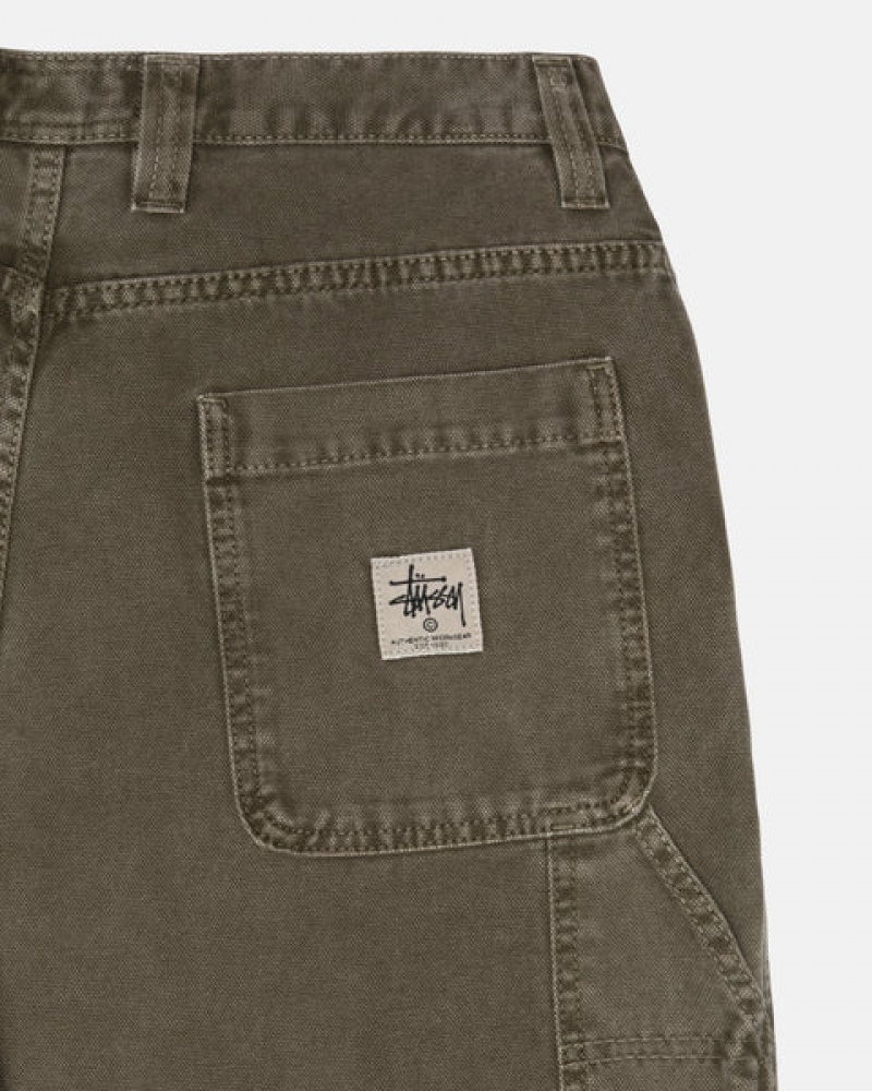 Stussy Arbeits Pant Canvas Hose Damen Olivgrün Österreich | CTT-8203